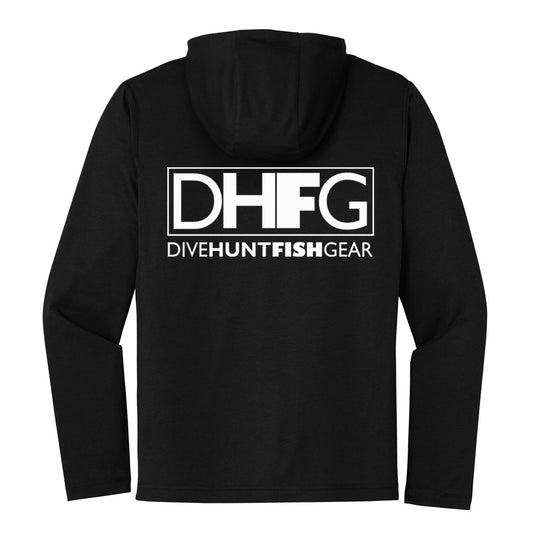 Dive Hunt Fish Framed Long Sleeve Tri-blend Hooded T-Shirt