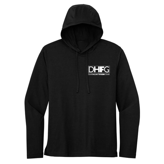 Dive Hunt Fish Framed Long Sleeve Tri-blend Hooded T-Shirt