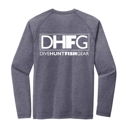 Dive Hunt Fish Framed Long Sleeve Tri-blend T-Shirt