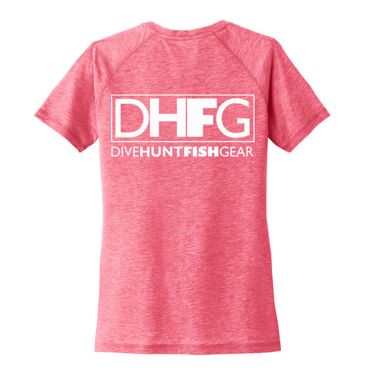 Dive Hunt Fish Framed Ladies Scoop Triblend T-shirt