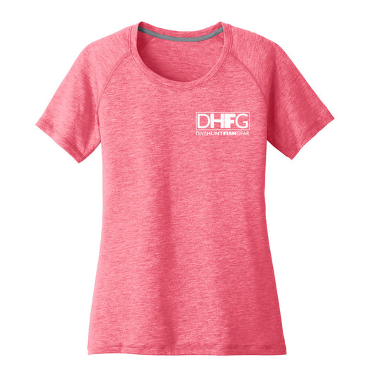 Dive Hunt Fish Framed Ladies Scoop Triblend T-shirt