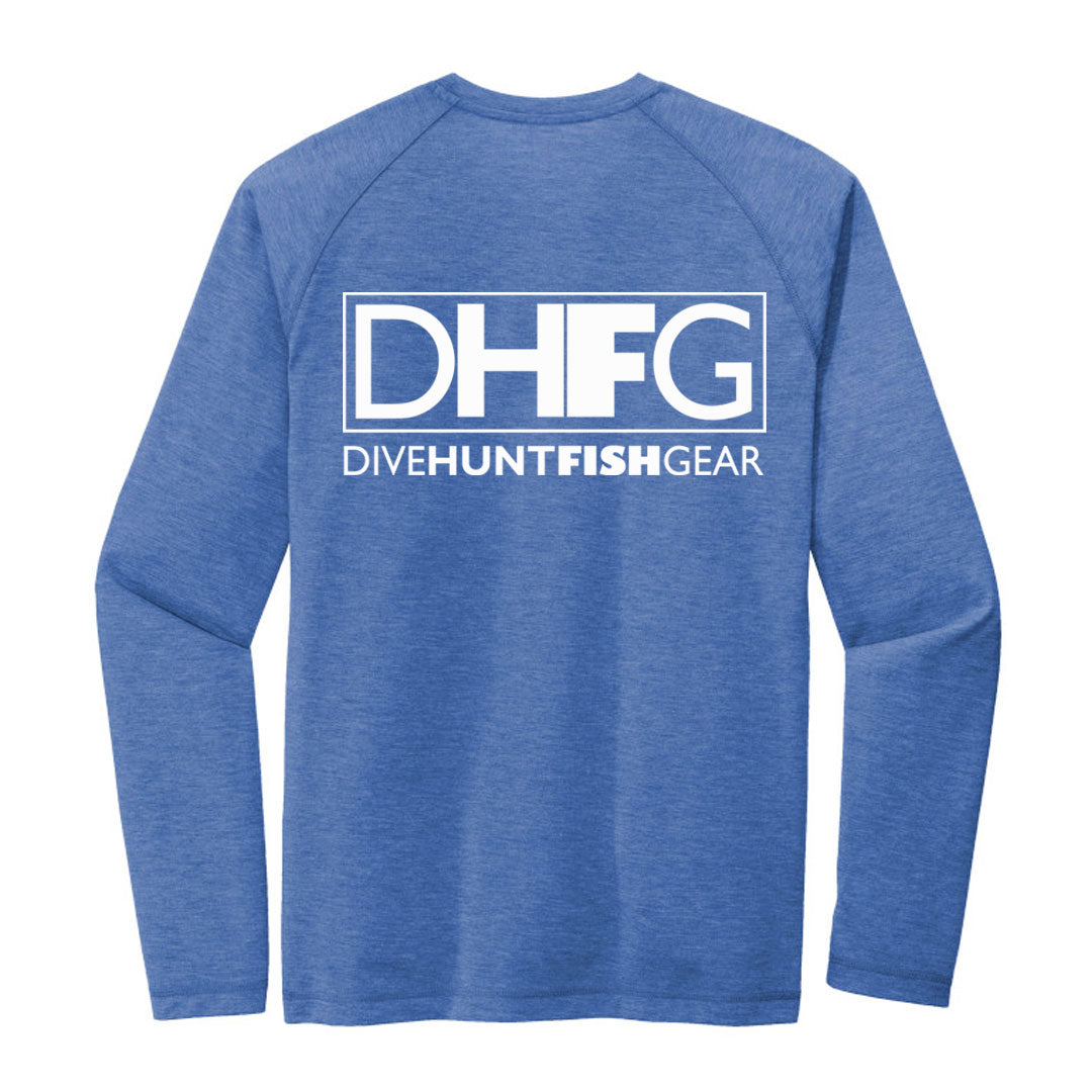 Dive Hunt Fish Framed Long Sleeve Tri-blend T-Shirt